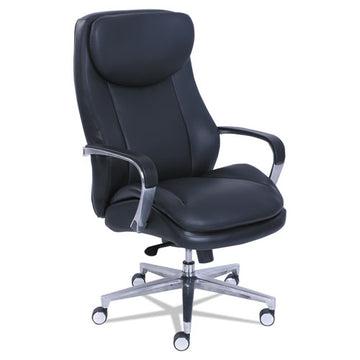 La-Z-Boy® Commercial 2000 High-back Executive Chair, Supports Up To 300 Lb, 20.25" To 23.25" Seat Height, Black Seat-back, Silver Base freeshipping - TVN Wholesale